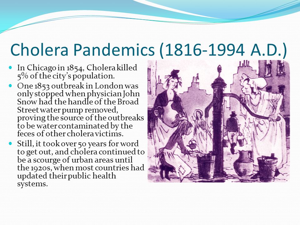 Cholera outbreaks and pandemics